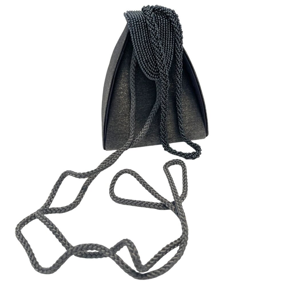 Bridal Formal Evening Hand Bag Purse Shoulder Clutch Beaded Strap Flap Closure - Picture 6 of 16